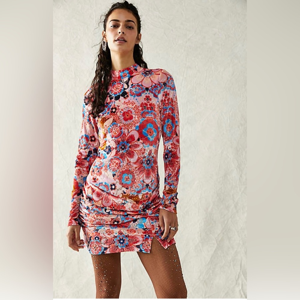 Free People Della Burnout Velvet Mini Dress